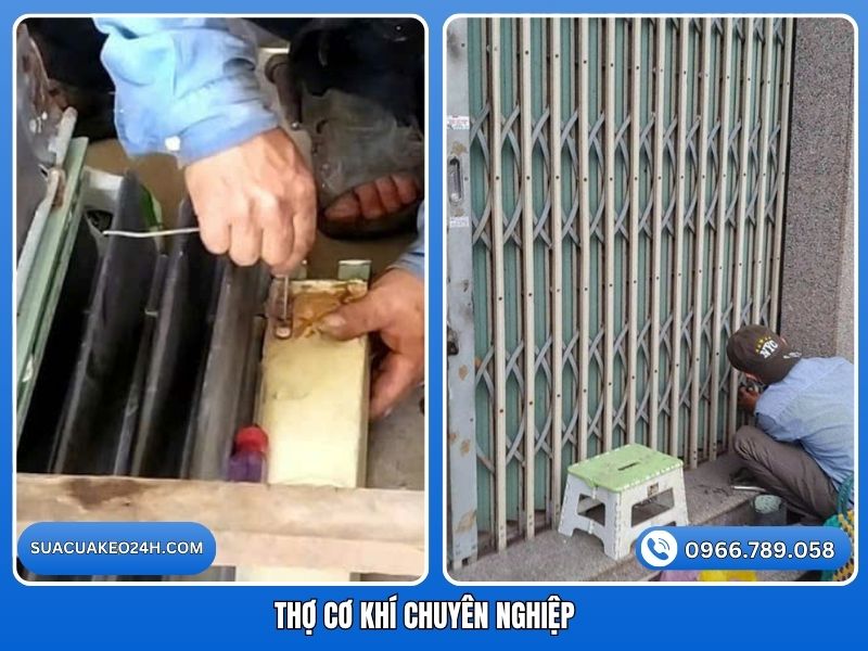 Thợ cơ khí chuyên nghiệp sửa lỗi xập xệ kẹt bánh