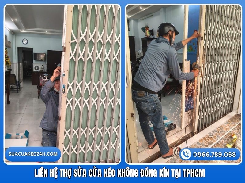 Liên hệ thợ sửa cửa kéo không đóng kín tận nhà uy tín tại TPHCM