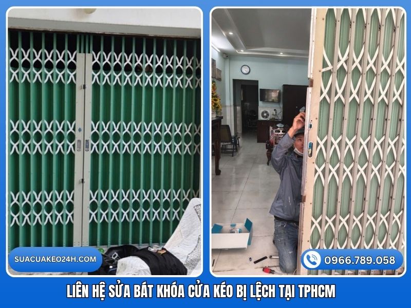 Liên hệ thợ sửa bát khóa cửa kéo bị lệch ngàm tại TPHCM