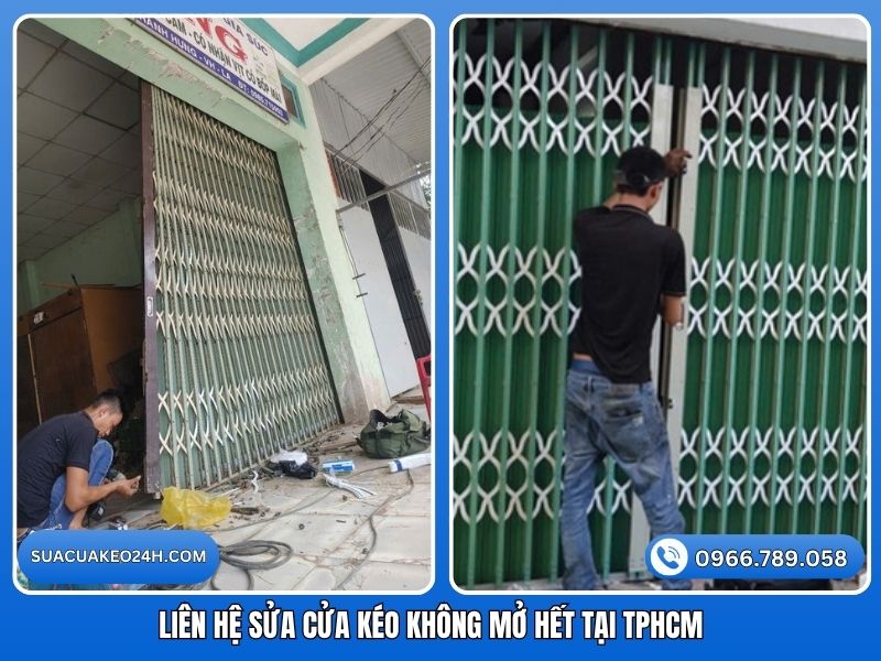 Liên hệ thợ sửa cửa kéo không mở hết bị kẹt xếp gọn tận nhà TPHCM