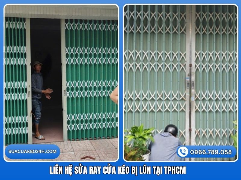 Liên hệ thợ sửa ray cửa kéo bị lún xuống nền tận nhà tại TPHCM
