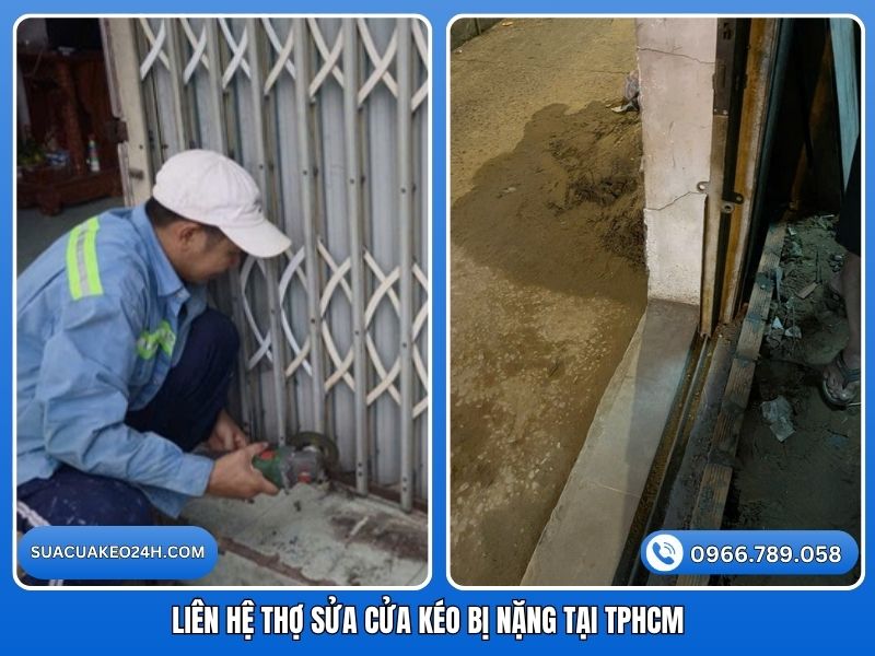 Liên hệ thợ sửa cửa kéo bị nặng đẩy mỏi tay tận nhà tại TPHCM