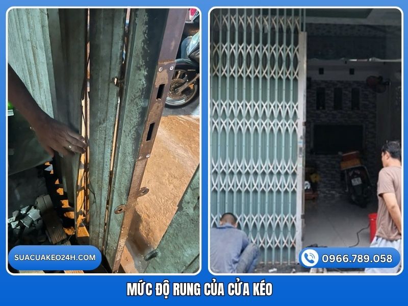 Đánh giá các mức độ rung lắc lỏng lẻo hư hỏng của bộ cửa kéo