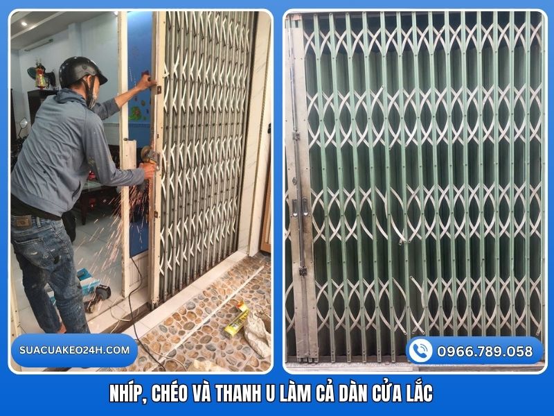 Lỗi nhíp chéo và thanh U bung gãy làm cả dàn cửa kéo chao đảo