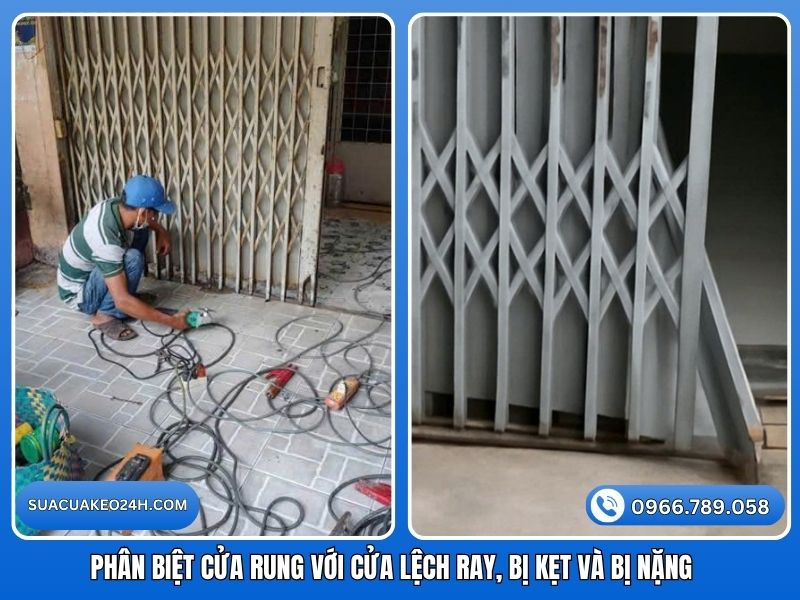 Cách phân biệt cửa bị rung lắc với các lỗi trật ray bị kẹt cứng
