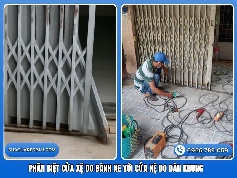 Phân biệt cửa kéo bị xệ do hỏng bánh xe hay do giãn dàn khung