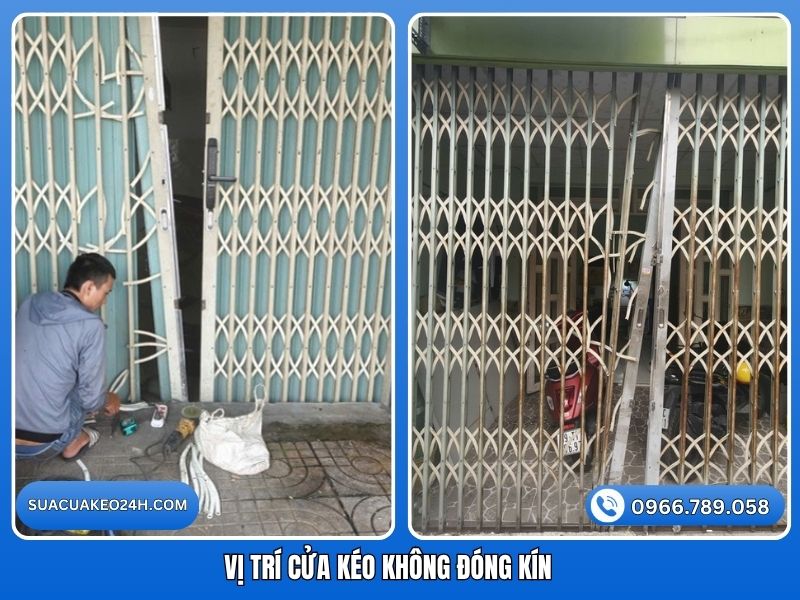 Xác định vị trí kẹt làm cửa kéo không đóng kín để tiến hành sửa chữa