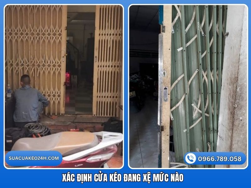 Đánh giá mức độ xệ nặng nhẹ của bộ cửa kéo để đưa ra phương án sửa
