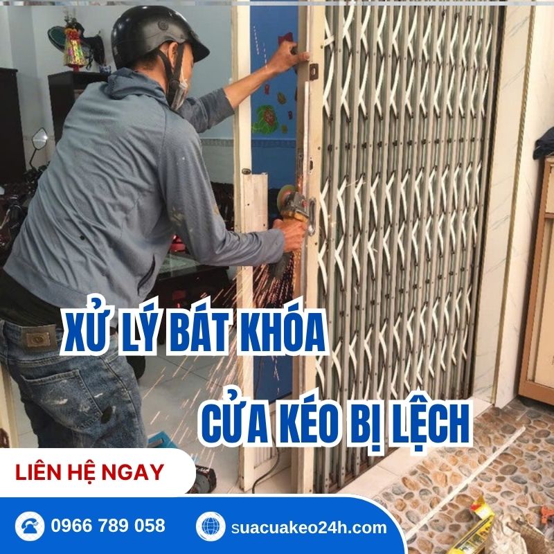Dịch vụ xử lý bát khóa cửa kéo bị lệch không cài chốt được tận nhà tại Sửa Cửa Kéo 24H