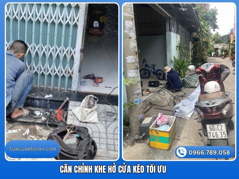 Căn chỉnh khe hở chân cửa kéo đạt chuẩn tiêu chuẩn kỹ thuật