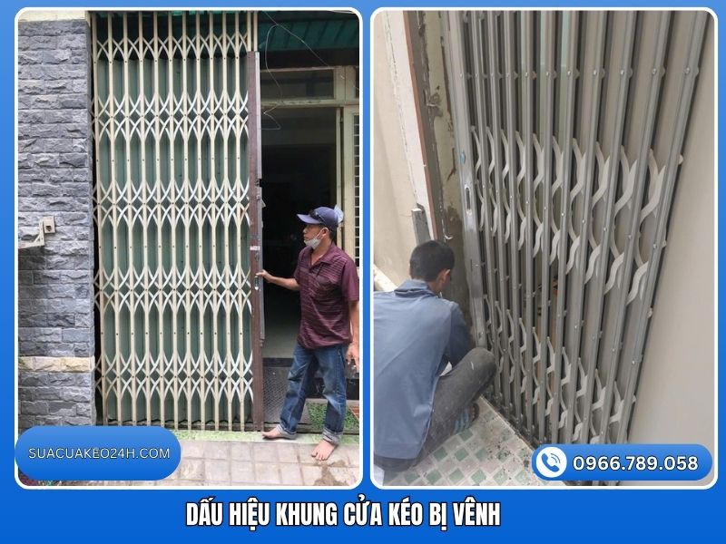 Dấu hiệu nhận biết khung cửa kéo bị vênh xô lệch kẹt hở chân