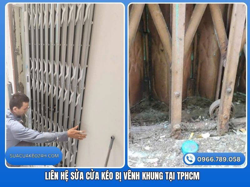 Liên hệ thợ sửa cửa kéo bị vênh khung nắn thẳng tận nhà tại TPHCM